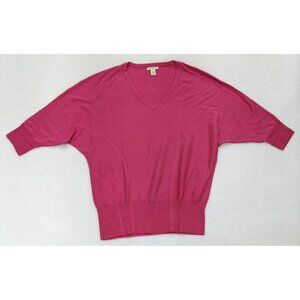Spring & Mercer Women's Sweater Size L Pink Dolman 3/4 Sleeve